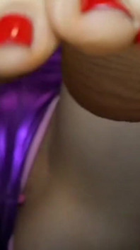 Sweat Small Feet Mistress Red Toenail Polish Female Domination Sensual