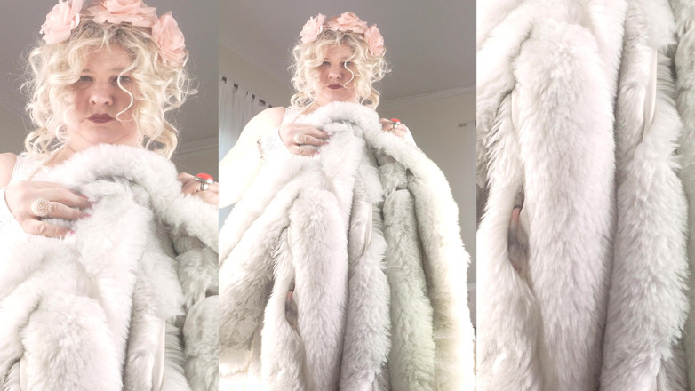 Trans fur bitch: Transfurlady dansând în Bluefox și Alb Dessous