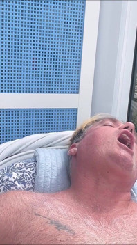 Hunk Stepdaddy Bear Naked Sunbathing in the Veranda 6