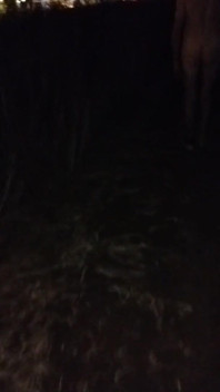 Naked Walking on the Hill Along Highway