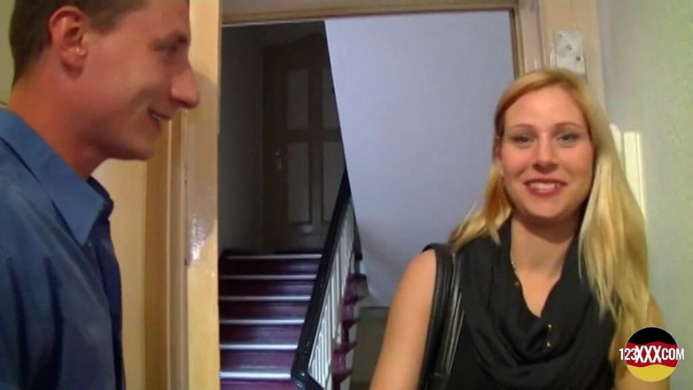 123XXX - 100% Amateurs: Sexy German Blonde with Round Boobs Enjoys Jumping on a...