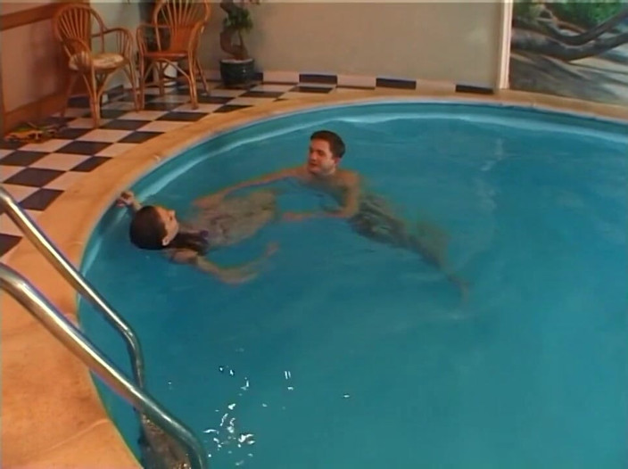 VintageXMovies: Drilling cute woman next to a swimming pool