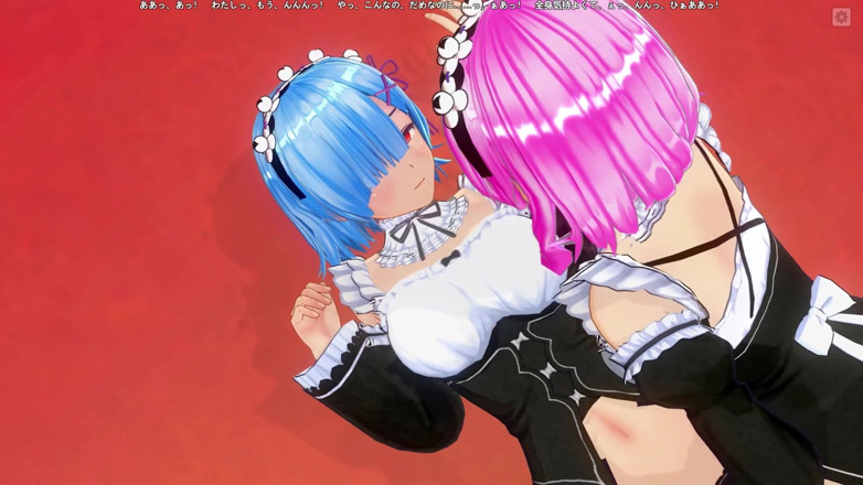 H3DC: 3d Hentai Ram put her fingers in Rem's pussy