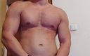 Michael Ragnar: Ganzkörper-stehende muskel-pose und masturbation, sperma nach 3 tagen video