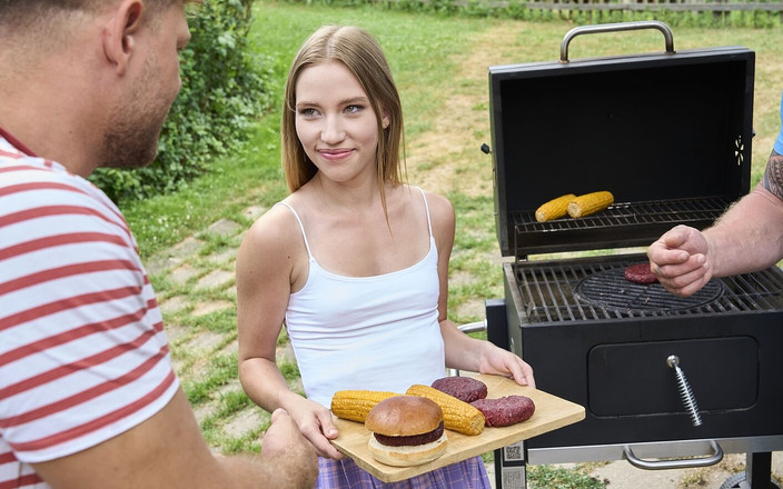 Only Tarts: Hot Summer BBQ - Maya Gets Her First Outdoor Threesome