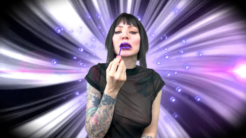 Baal Eldritch: Violet Gothic-lippen, weiche küsse - lippenstift-fetisch, Lippenfetisch, kuss, küssen