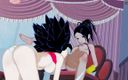 Hentai Smash: Caulifla和kale轮流舔阴 - 龙珠超级女同成人动漫。