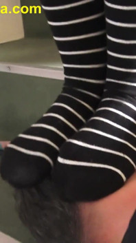 Sock Teenies Trample Face and Hand Hands of Slave