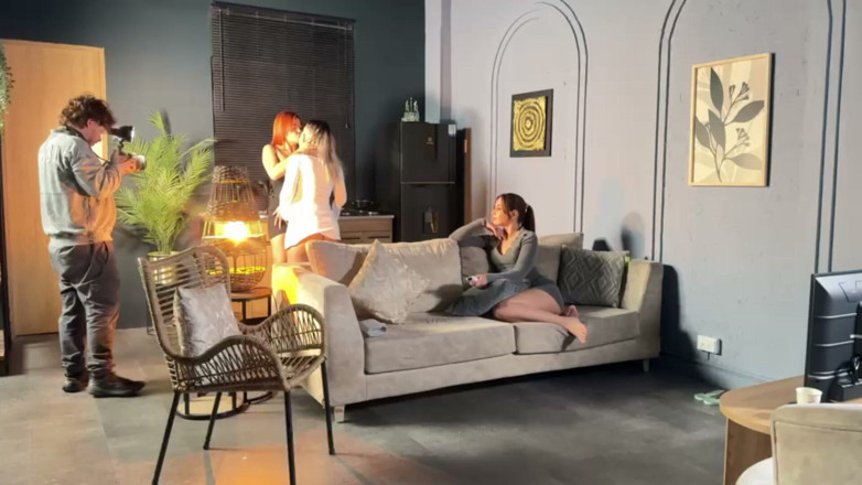 celestealba: Behind the Scenes Lesbians Fuck Separately with the Visitor