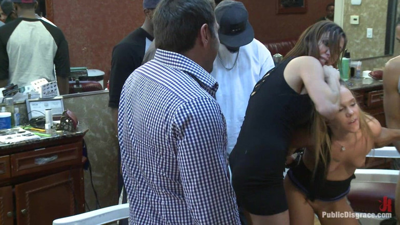 Public Disgrace by Kink: Little Barbershop of Whore: a Shave and a Haircut, Two...