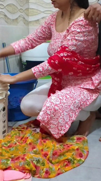 Bhabhi Fucked While Washing Clothes in the Bathroom Risky Outdoor