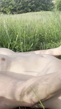 Asian Muscle Hunk Flexes Ripped Abs on Grass & Explodes Huge Cum Load