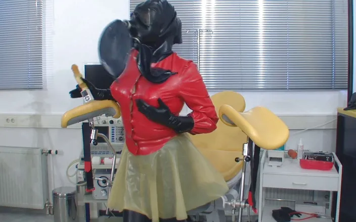 Rubber & Clinic Studio - 1ATOYS: Heavy rubber masturbation with gasmask
