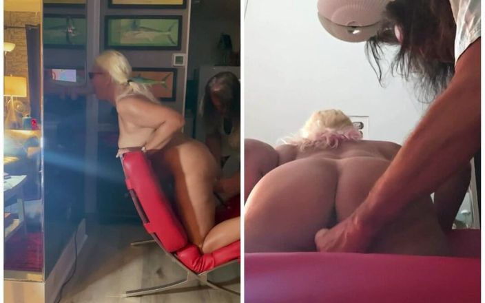 PinkhairblondeDD: Humiliated Wife Sucks Dildo and Poked in Her Ass