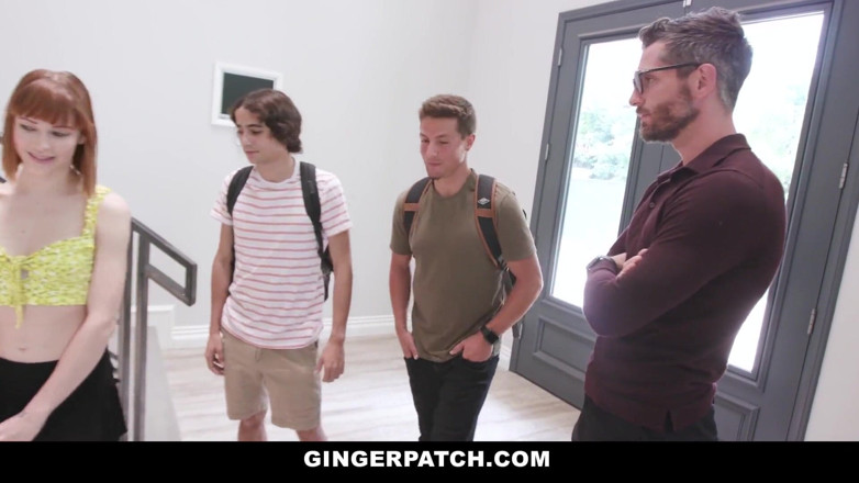 Team Skeet: Girlish redhead gets rammed