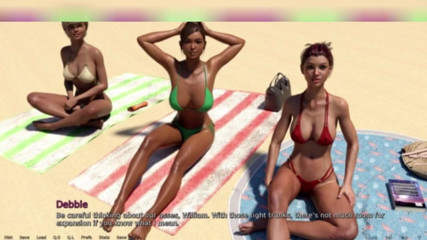 3DXXXTEEN2 Cartoon: Three hot girls on the beach. 3D porn cartoon sex