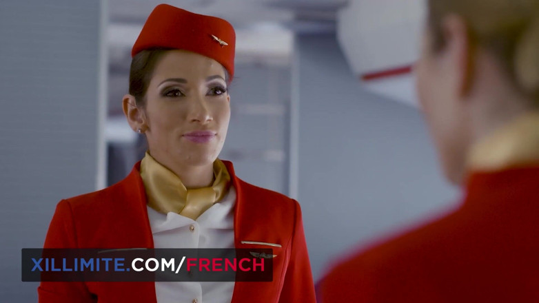 French girls at work: Double Penettration in a Commercial Flight