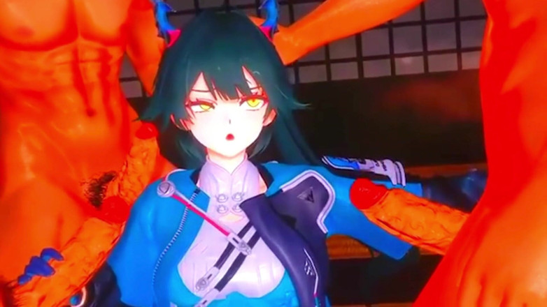 NSFWOtaku: Arknights Endfield - Chen Gangbang Ntr Sex - 3D Hentai Animations