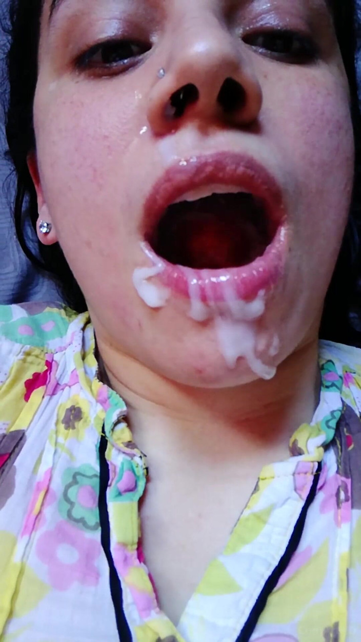 TheArtOfCum: Messy Cum Mouthful