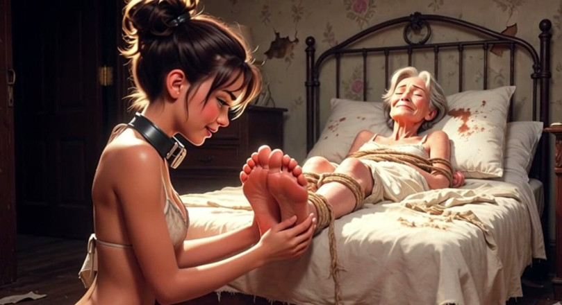 YOUR BEST FANTASY: Old Woman Bondage - Young Beauty Devoted to Her Feet