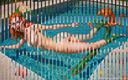 AI Girls: Des filles elfes nues jouent dans la piscine