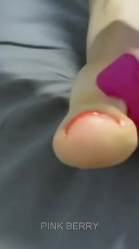 Red Toe Nail Polish Application