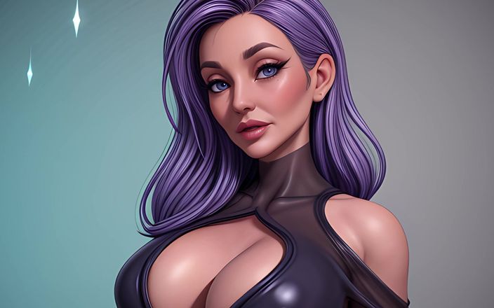 AI Porn: Crystal Frost Queens - Vnadné fialové bohyně v frozen jeskyni