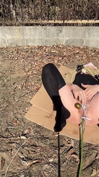 Self-training No.100: Outdoor Anal Dildo Insertion and Tack-tack Pussy Rotor Masturbation