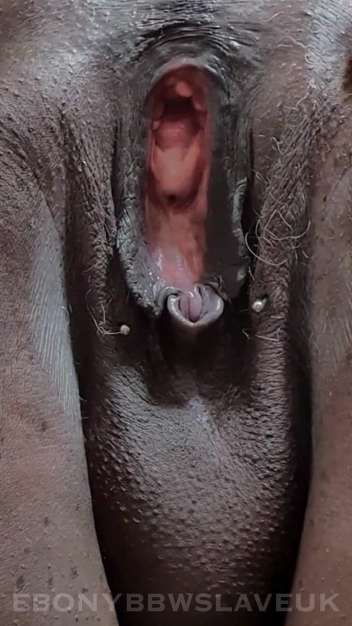 Ebony BBW slave UK: Moje velká černá tlustá zející kunda