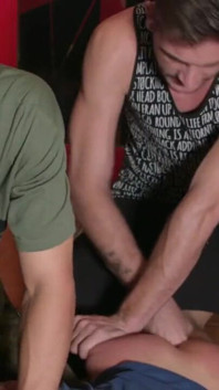Young guy wrecked to fuck by rough XL-tops