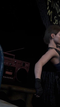 Mengongkek Jill Valentine berdiri - parodi lucah janda penduduk