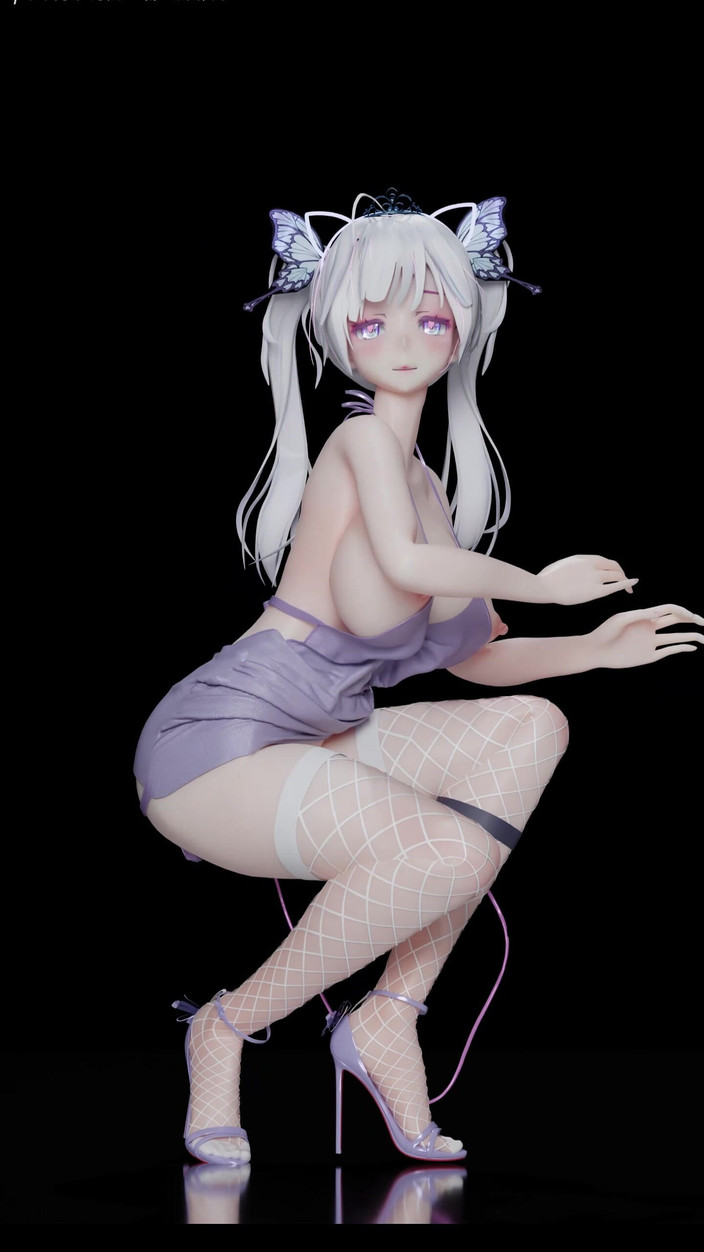 MikuMotion: Exid - Horké růžové bílé síťovaných punčochy; Anální kolík; Twin Ponytails