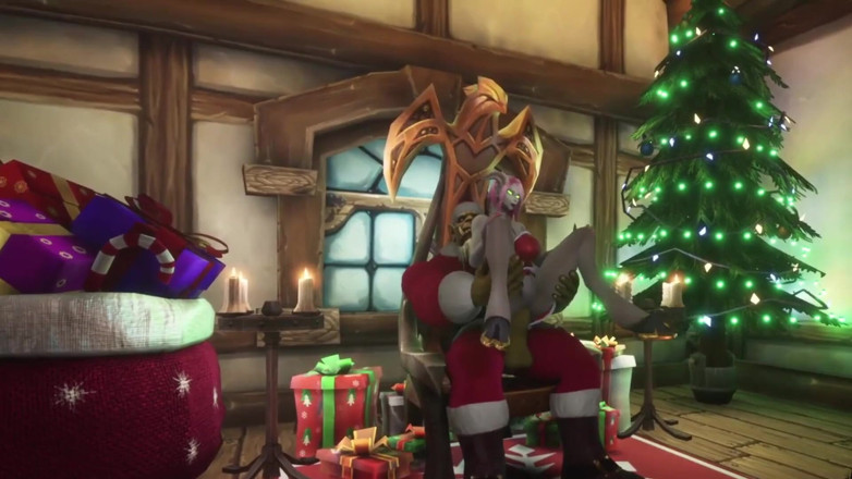Wraith ward: Awek demon seksi menunggang batang Orc Santa : Parodi Warcraft