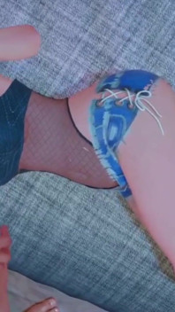 Hot Japanese girl with blue haired can handle big cock properly: 3d hentai