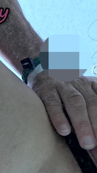 Flashing My Pussy in Front of a Student in Public Swimming Pool and Helps Me Masturbate - It's Very Risky with People Near