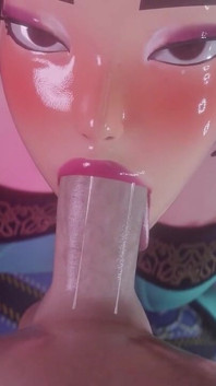 [kpop Demon Hunters] Zoey Sloppy Blowjob 3D Animation