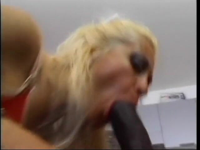 First Black Sexperience: Kinky blonde wearing a butt plug gets banged by a...