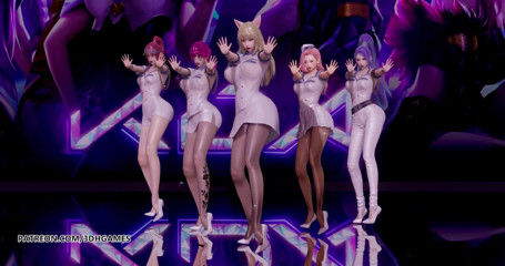3D-Hentai Games: Somi - รออะไรอยู่ เต้นยั่ว Ahri Akali Kaisa Evelynn Seraphine KDA 3D เต้นเงี่ยน