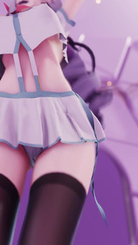 [mmd] Phut Hon College Girl Uniform; Black Stockings; Jiggling Breasts