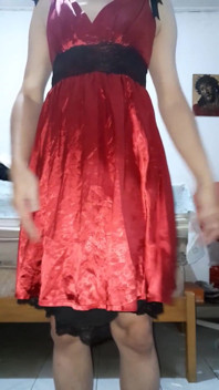 Pink Dress Masturbation Cum
