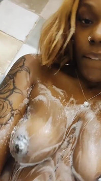 Hot Ebony Full Soap Shower Massage Her Big Ass Booty Tits