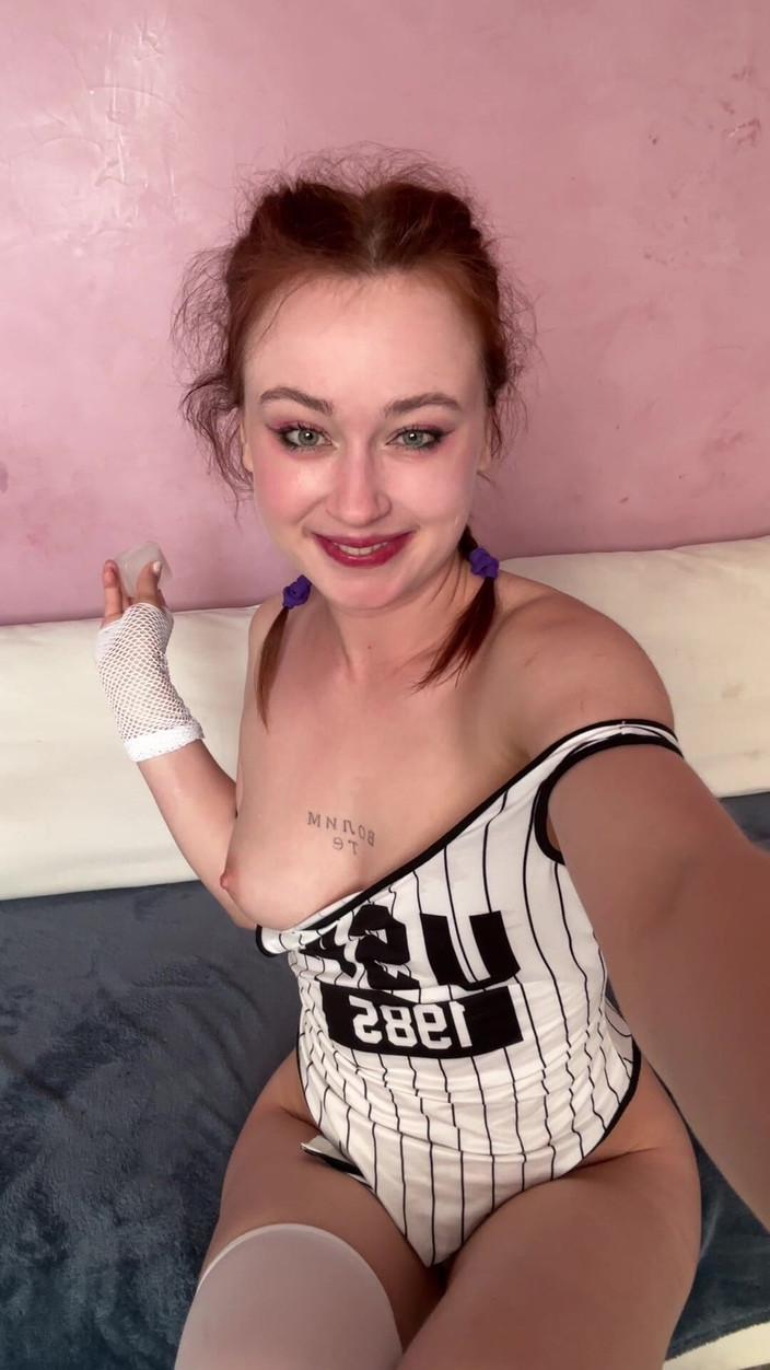 Sheryl X Sinclair: Innocent Redhead Teen Girl Play with Ice Cube