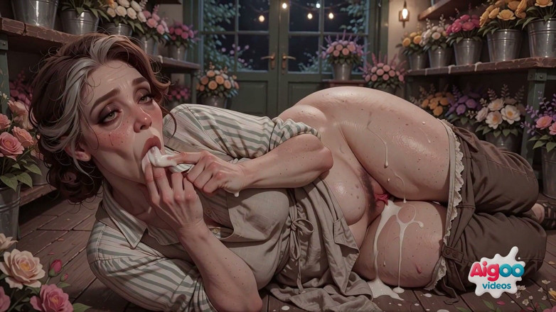 Aigoovideos: Flower Shop Owner Gets BBC Creampie