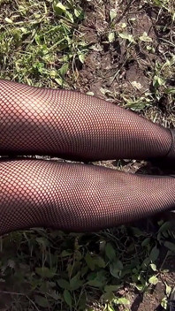 Sensual sex in the open air. Cum on legs