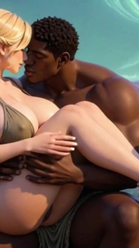 90 Year Old Granny Foot Slave - Licking Girl's Feet While on Black Man's Lap
