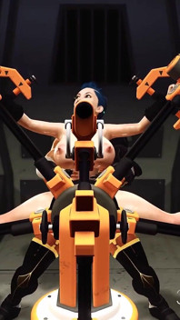 Machine à baiser cyber en action ! Une trans sexy joue avec une fille super plantureuse