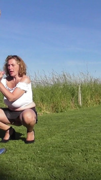 Outdoor suck, fuck & creampie