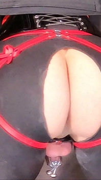 Sissy Stacy vui vẻ trên xích đu và đụ mông của cô ấy bằng miệng của cô ấy với một dương vật giả lớn màu hồng
