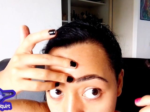 Does Makeup Tutorial Painting Eyebrows and Ended with Intense Clitoral Masturbation Loud Moans (Saturno Squirt)