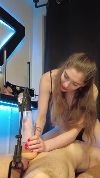 Slave Cock Stuffed and Inflated